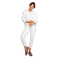 B240 Úzké pletené kalhoty s ozdobnými zipy
