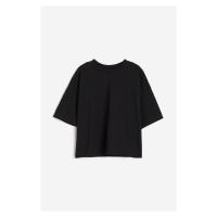 H & M - Bavlněné tričko styl boxy - černá