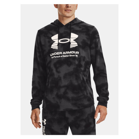 Černá pánská vzorovaná sportovní mikina Under Armour UA Rival Terry Novelty HD