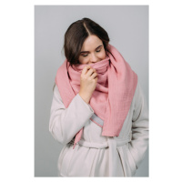 Velký mušelínový šátek růžovo-šedý oboustraný