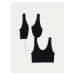 Sada tří dámských podprsenek bez kostic v černé a bílé barvě Marks & Spencer