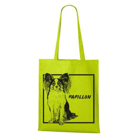 Plátěná nákupní taška s potiskem plemene Papillon - dárek pro milovníky psů BezvaTriko