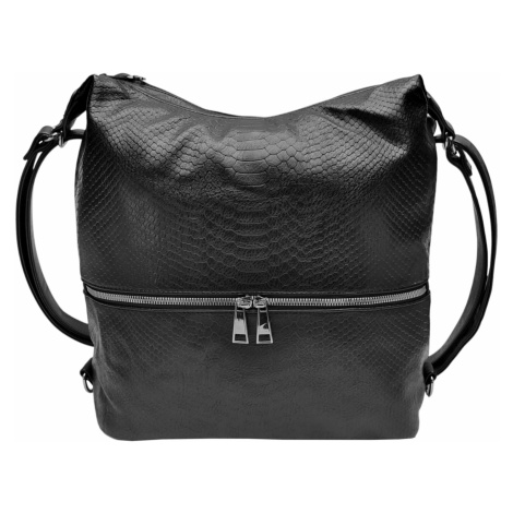 Moderní černý kabelko-batoh z eko kůže Tapple