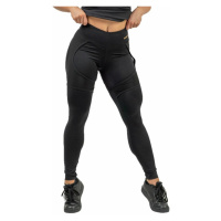 Nebbia High Waist Leggings INTENSE Mesh Black/Gold Fitness kalhoty