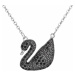 Evolution Group Stříbrný náhrdelník se zirkonem černá labuť 12026.3