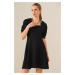 Bigdart 2339 Square Neck Knitted Dress - Black