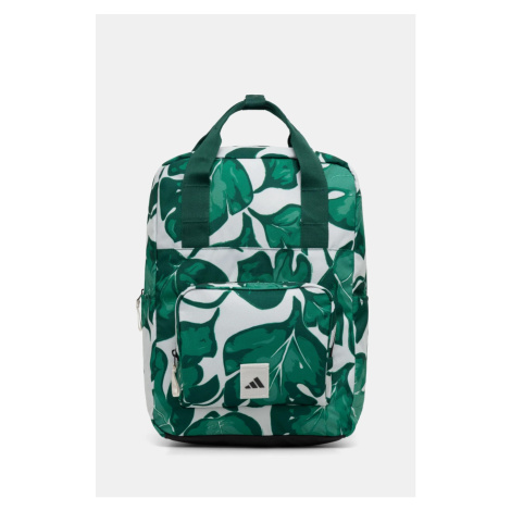Batoh adidas W LEAF BACKPACK dámský, zelená barva, velký, vzorovaný, JG1111