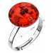 Stříbrný prsten s krystaly červený 35018.3 light siam