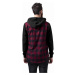 Pánská mikina // Urban Classics Hooded Checked Flanell Sweat Sleeve Shirt blk/burgundy/blk