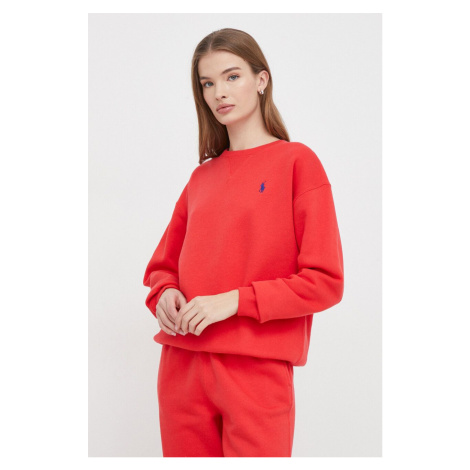 Mikina Polo Ralph Lauren dámská, červená barva, hladká, 211943006