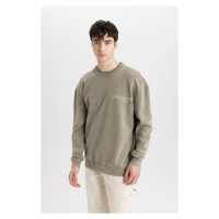 DEFACTO Comfort Fit Crew Neck Back Printed Sweatshirt