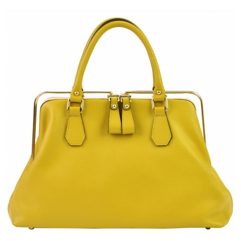 Kožená kufříková kabelka Florence 19 žlutá FLORENCE BAGS | Modio.cz