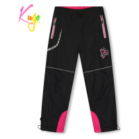 Dívčí šusťákové kalhoty, zateplené - KUGO DK7130, tmavě šedá/ růžové zipy Barva: Šedá