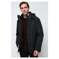 River Club Men's Black Camel Hooded Water And Windproof Winter Jacket & Coat & Parka