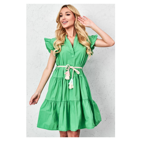 Dámské šaty s volánky 2029 zelené