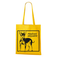 Plátěná nákupní taška s potiskem plemene Pražský krysářik - dárek pro milovníky psů