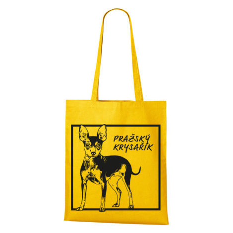Plátěná nákupní taška s potiskem plemene Pražský krysářik - dárek pro milovníky psů BezvaTriko