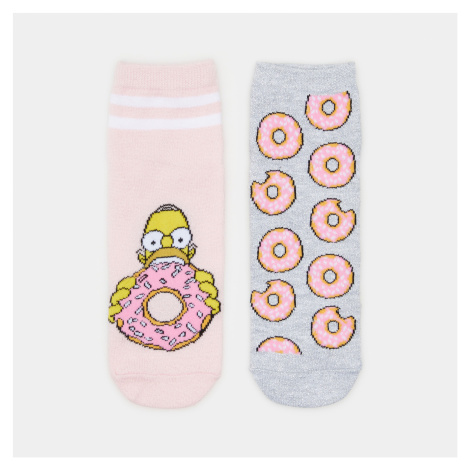 Sinsay - Sada 2 párů ponožek The Simpsons - Růžová