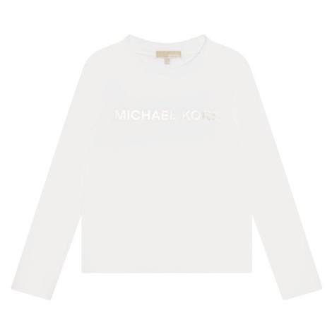 Dětské tričko s dlouhým rukávem Michael Kors bílá barva