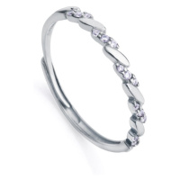 Viceroy Minimalistický stříbrný prsten se zirkony Clasica 13157A013