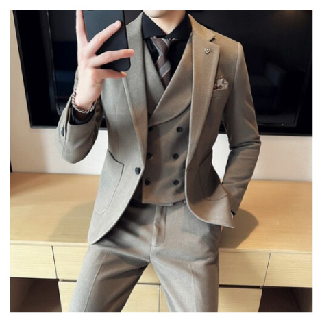 Svatební oblek 3v1 sako + dvouřadá vesta + kalhoty JFC FASHION