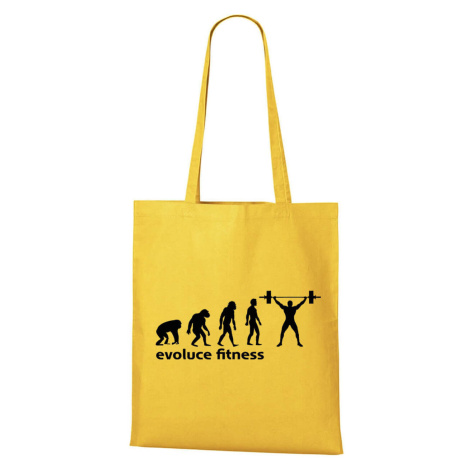 DOBRÝ TRIKO Bavlněná taška s potiskem Evoluce fitness Barva: Žlutá
