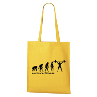 DOBRÝ TRIKO Bavlněná taška s potiskem Evoluce fitness Barva: Žlutá