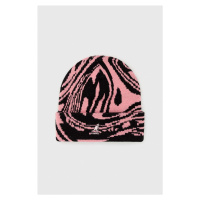 Čepice Kangol růžová barva, z husté pleteniny