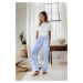 Trendyol Blue Cotton Elastic and Label Detailed Woven Pajama Bottoms