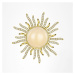 Éternelle Brož se zirkony a s opálem Solana - symbol slunce B7290-B682123051449 Zlatá