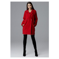 Červený oversize kabát Červená