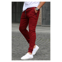 Madmext Plain Maroon Sweatpants with Cuffs 2080