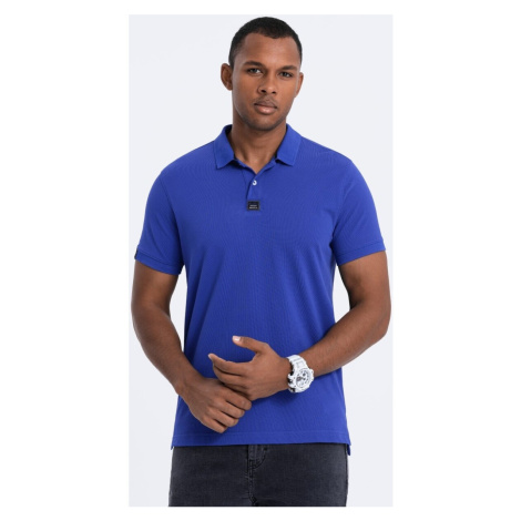 Ombre Pánské tričko s límečkem Krarond modrá Tmavě modrá
