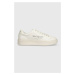 Kožené sneakers boty Karl Lagerfeld MAXI KUP béžová barva, KL52223