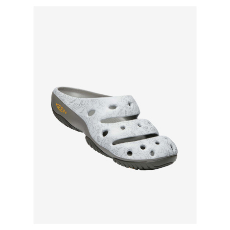 Bílé vzorované pantofle Keen Yogui - Pánské