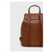 Kožený batoh Lauren Ralph Lauren dámský, hnědá barva, malý, hladký