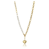 Marc Malone Módní pozlacený náhrdelník s perlami Lila White Necklace MCN23069G