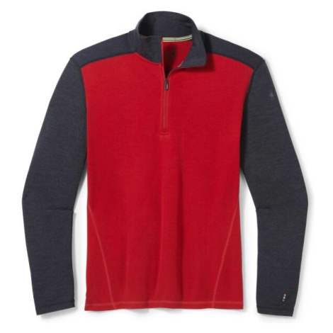 Smartwool M CLASSIC THERMAL MERINO BL 1/4 ZB Pánské triko, červená, velikost