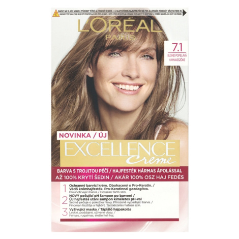 L'OREAL Excellence Creme Barva na vlasy 7.1 Blond popelavá L’Oréal Paris