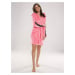 Women's bathrobe De Lafense 626 Abigail short S-XL pink 012