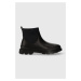 Kožené kotníkové boty Camper Brutus dámské, černá barva, na plochém podpatku, K400698.001