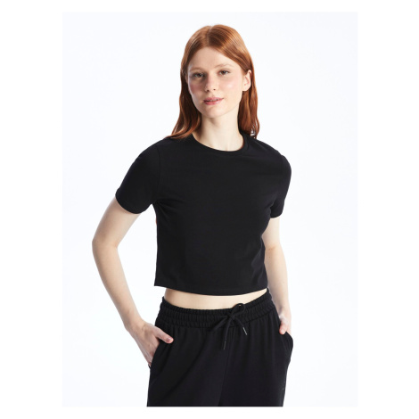 LC Waikiki Women's Crew Neck Straight Short Sleeve Crop