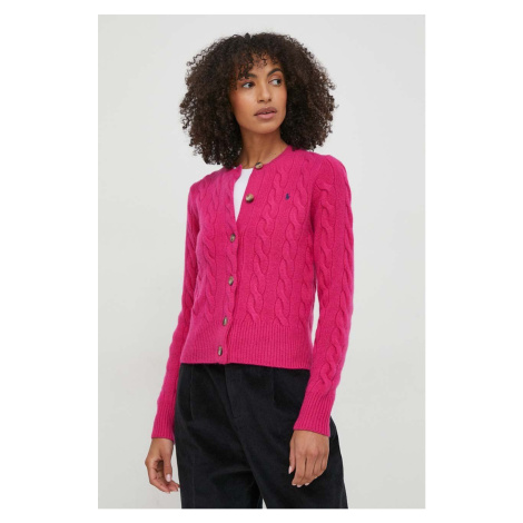 Vlněný svetr Polo Ralph Lauren růžová barva, 211910443