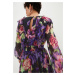Bonprix BPC SELECTION šifonové šaty s květy Barva: Černá, Mezinárodní