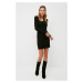 Trendyol Black Fake Knitwear Mini Knitted Dress