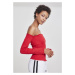 Ladies Cold Shoulder Smoke L/S - fire red