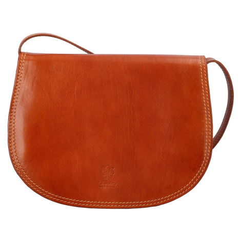 Prostorná dámská kožená crossbody taška Melinda, koňaková Delami Vera Pelle