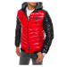Pánská stylová zimní bunda prošívaná s kapucí STREET červená