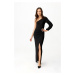 Dámské dlouhé šaty SUK426 černé - Roco Fashion