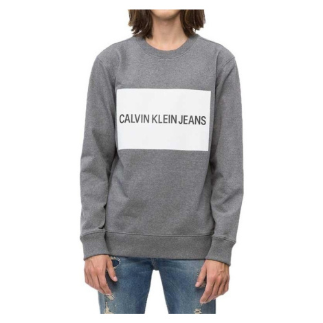 Calvin Klein pánská šedá mikina Institutional KAZOVÉ ZBOŽÍ